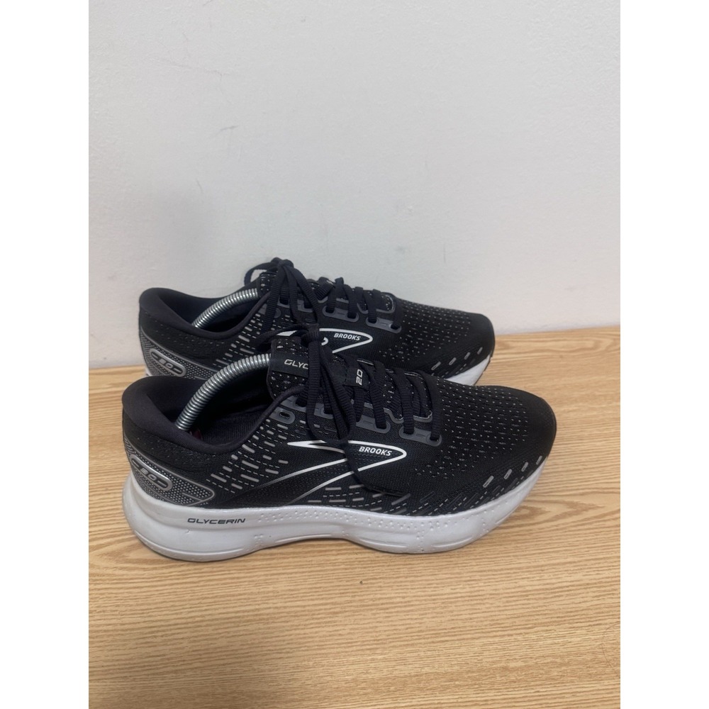 Brooks Glycerin GTS 20 Women's Size 8 D Wide Running Shoes Black White - Picture 2 of 7